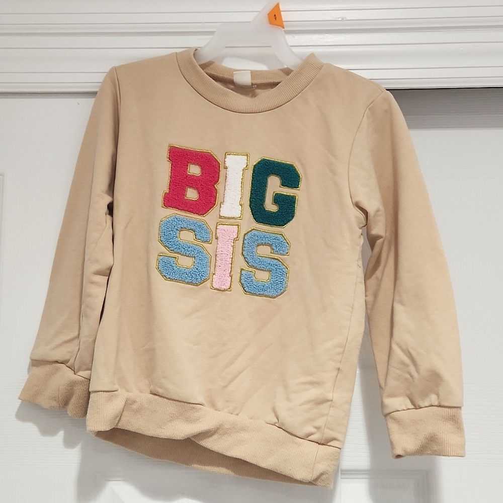 big sis embroidered sweat shirt